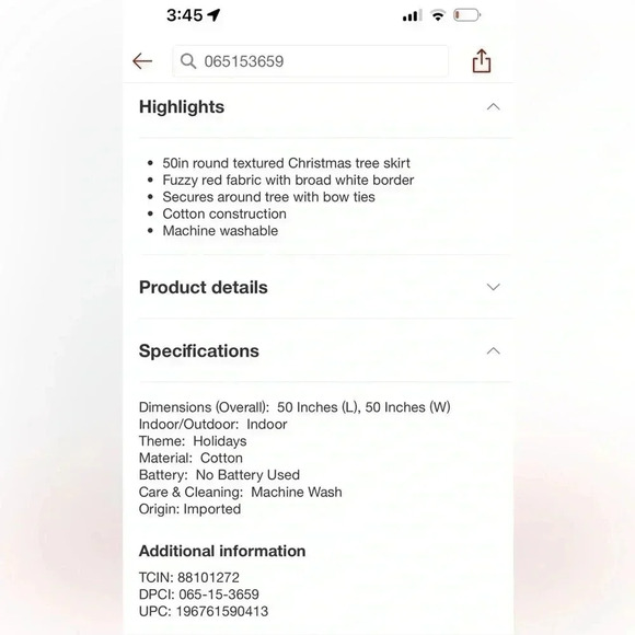 NWOT Textured Christmas Tree Skirt Red
- Threshold - Picture 5 of 5